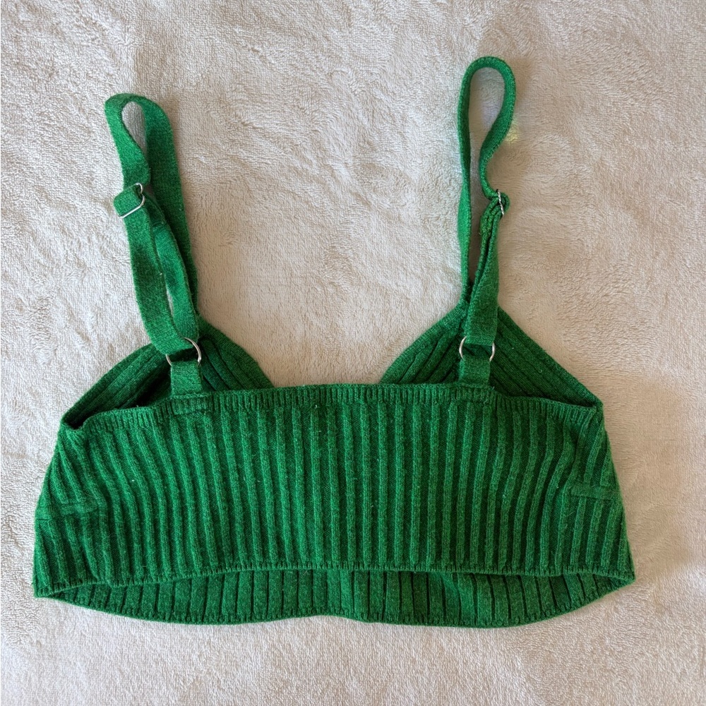 Wild Fable Green Ribbed Crop Top - Picture 2 of 2